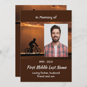Celebration of Life Service Biking Cycling Bike  Invitation