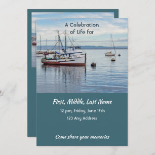 Celebration of Life Service  Commercial Fisherman Invitation