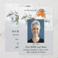 Celebration of Life Service English Robin Bird