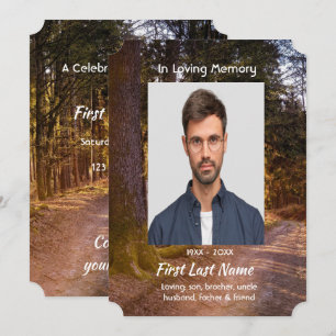 Celebration of Life Service  Forest Trail Walk Invitation