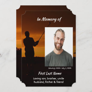 Celebration of Life Service  Golfer Golfing Golf Invitation