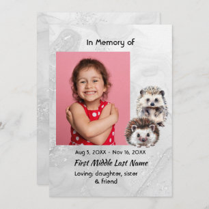Celebration of Life Service Hedgehog Children Invitation