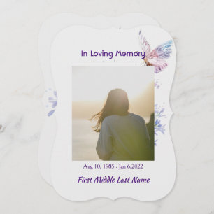 Celebration of Life Service Invite Butterfly