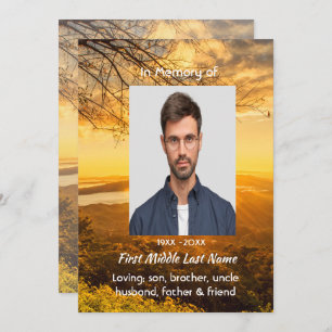Celebration of Life Service Invite Golden Sunrise 