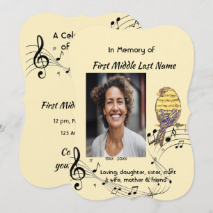 Celebration of Life Service Invite Music Bird