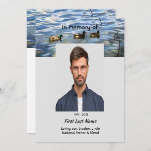 Celebration of Life Service, Lake Ducks Birds Invitation