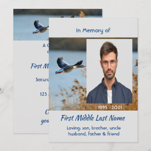 Celebration of Life Service  Lake Geese Birds Invitation