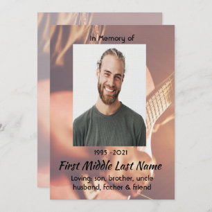 Celebration of Life Service Musician Piano Guitar Invitation