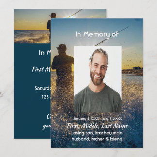 Celebration of Life Service Ocean Fly Fishing Invitation
