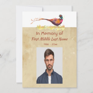 Celebration of Life Service Pheasant Bird Art Invitation
