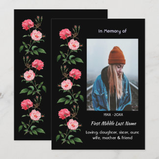 Celebration of Life Service Roses Garden Flowers Invitation