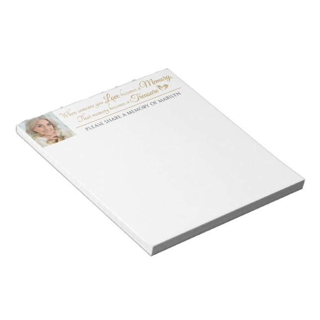 Celebration of Life Share A Memory Photo Quote Notepad (Angled)