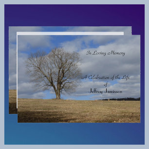 Celebration of Life, Single Bare Tree, Personalise Invitation
