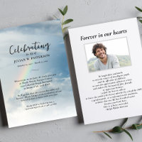 Celebration of Life, Sky Clouds Rainbow Funeral