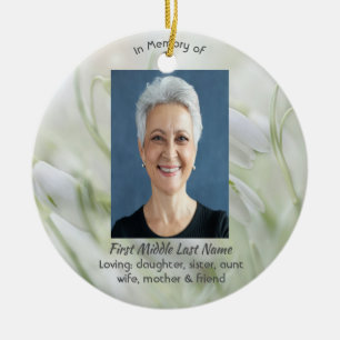 Celebration of Life Snowdrop Flowers Ceramic Tree Decoration