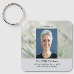 Celebration of Life Snowdrop Flowers Key Ring