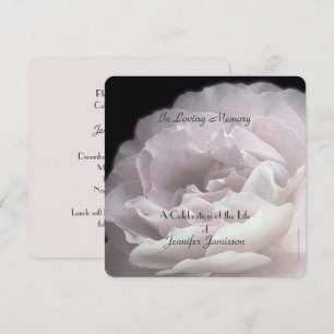 Celebration of Life Square Pale Pink Rose Floral Invitation