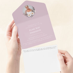 Celebration of life stylish elegant photo all in one invitation