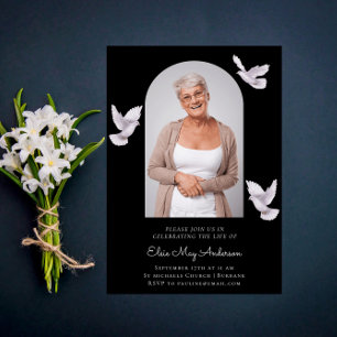 Celebration of life stylish elegant photo invitation