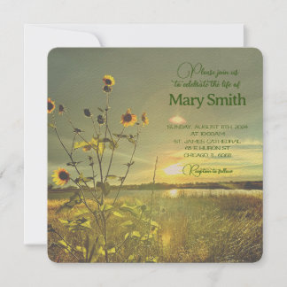 Celebration of Life - Sunflowers Invitation