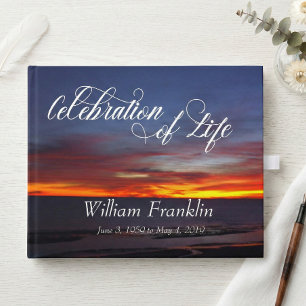 Celebration of Life Sunset Sea Ocean Memorial Guest Book