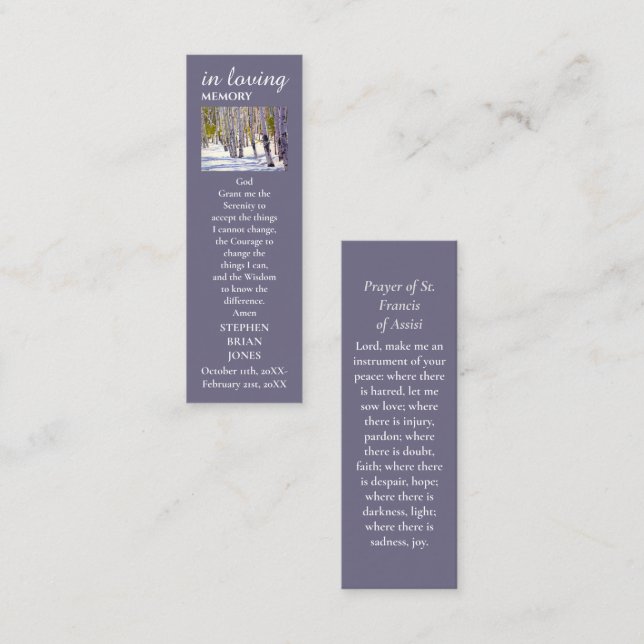 Celebration of Life Sympathy Painting Prayer Card (Front/Back)