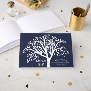 Celebration of Life White Tree Personalised Guest Book