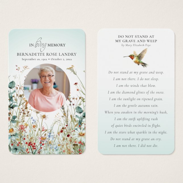 Celebration of Life Wildflowers Hummingbird (Front & Back)