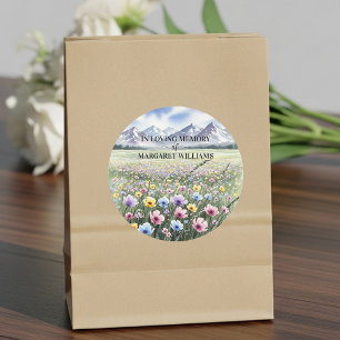 Celebration Of Life Wildflowers Mountains Classic Round Sticker