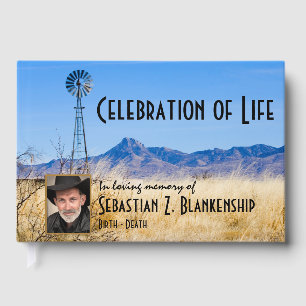 Celebration Of Life Windmill Memorial Custom Photo Guest Book