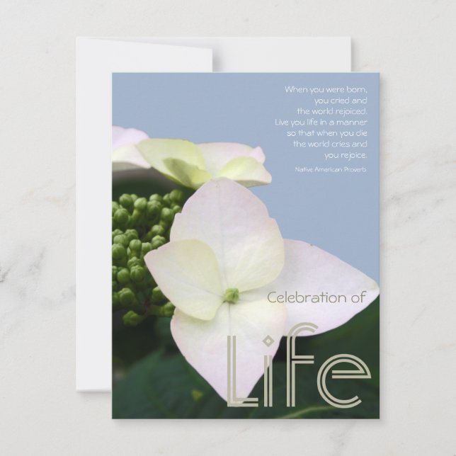 Celebration of life with Inspirational Quote 7 Invitation (Front)