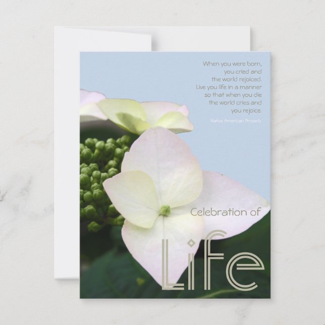 Celebration of life with Inspirational Quote 8 Invitation (Front)