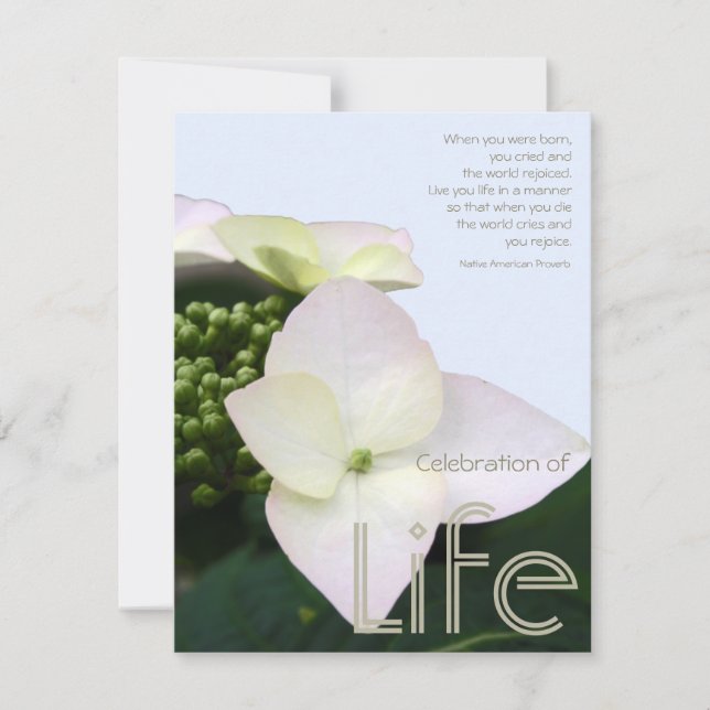 Celebration of life with Inspirational Quote 9 Invitation (Front)