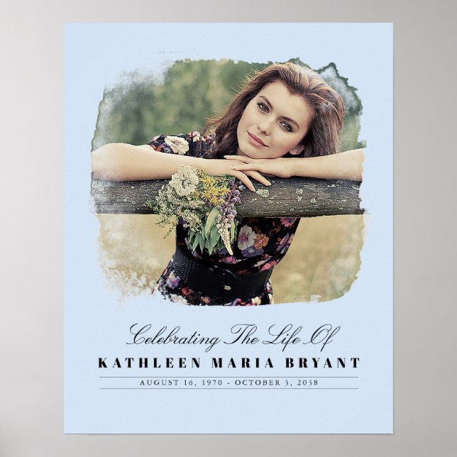 Celebration Of Life with Photo Funeral Ceremony Po Poster (Front)