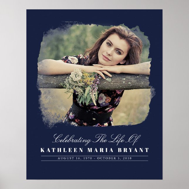 Celebration Of Life with Photo Funeral Ceremony Po Poster (Front)