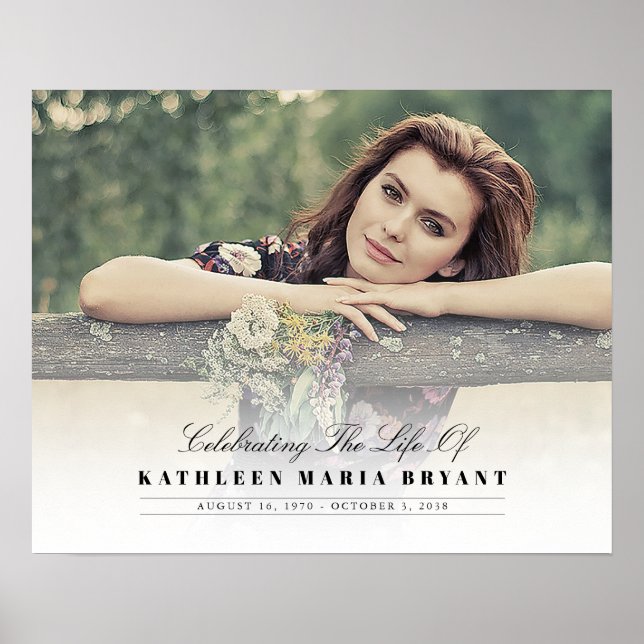 Celebration Of Life with Photo Funeral Horizontal Poster (Front)