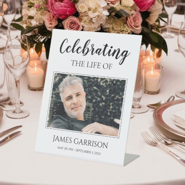 Celebration Of Life with Photo Memorial Pedestal Sign (Creator Uploaded)