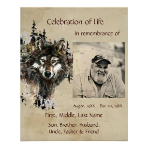 Celebration of Life Wolf Poster