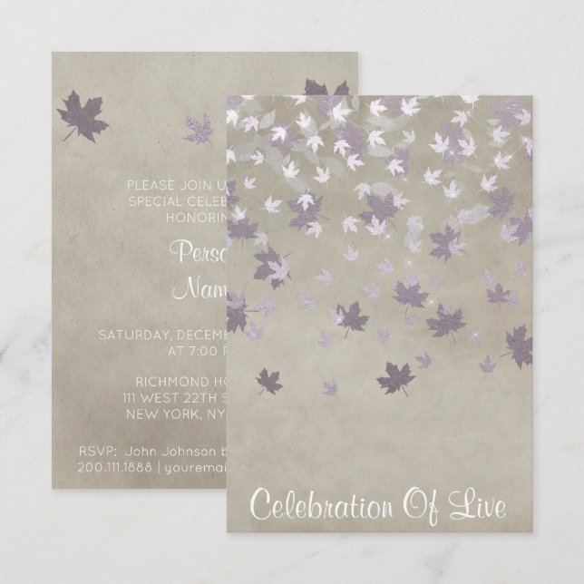 Celebration of Live Invitation Vip Silver (Front/Back)