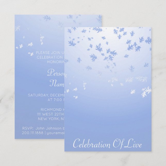 Celebration of Live Vip Silver Blue Invitation (Front/Back)