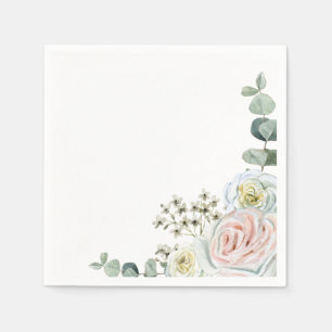 Celebration of love watercolor roses detail napkin