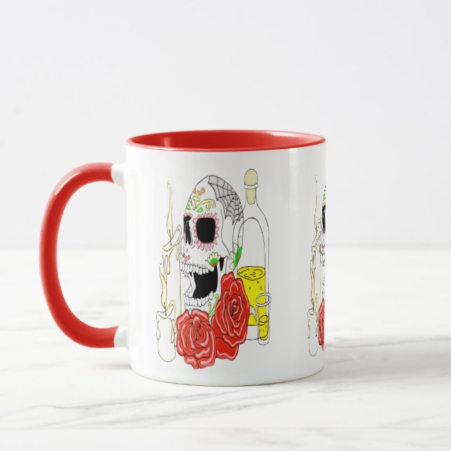 Celebration Of The Dead Sugar Skull Mug (Left)