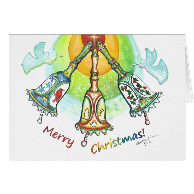 Celebration of winter, Cardinals, holly, snow (Front Horizontal)