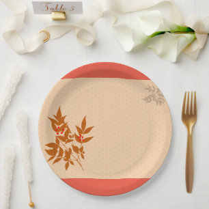 CELEBRATION PAPER PLATE OF LEAF PATTERN OF SOUTH H