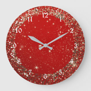 Celebration red large clock