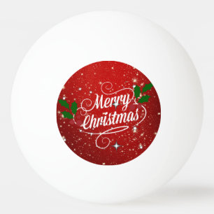 Celebration Red, Merry Christmas Ping Pong Ball