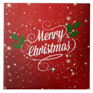 Celebration Red, Merry Christmas, Tile