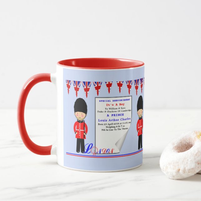 Celebration Royal Baby Prince Louis of Cambridge Mug (With Donut)