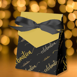 Celebration Script gold pattern Favour Box
