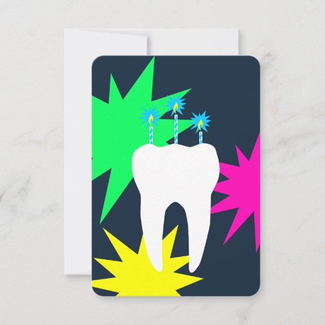 Celebration Tooth with Candles Invitation (Front)